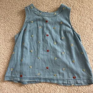 Altar'd State Blue Embroidered Tank Top